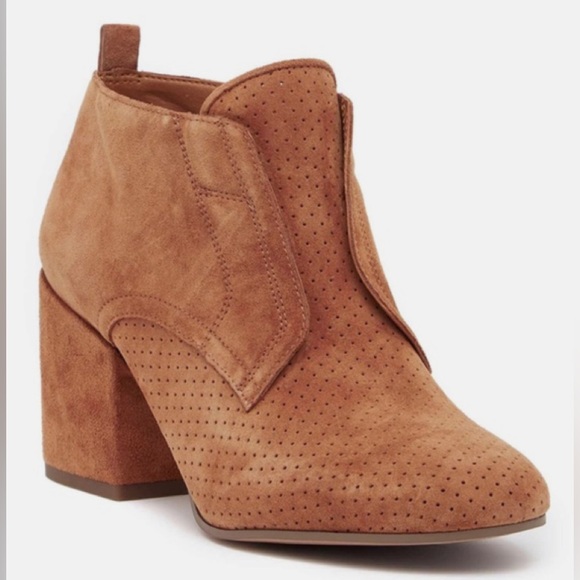 Franco Sarto Shoes - Franco Sarto Alfie Whiskey Suede Booties Worn Ounce Size 8